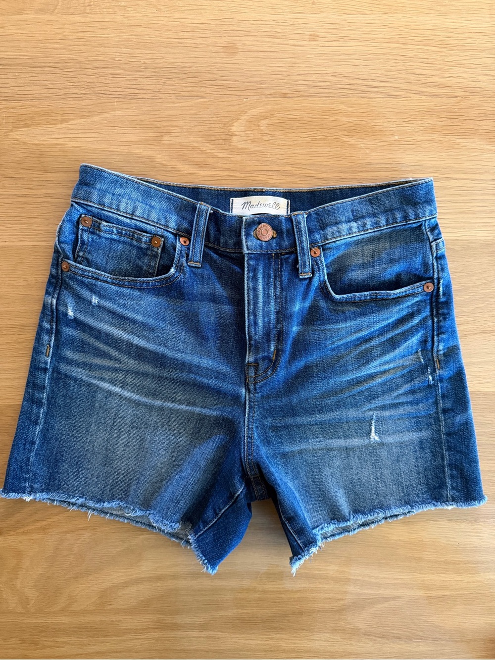 Madewell Women's Blue Denim Cutoff Shorts - Size 25